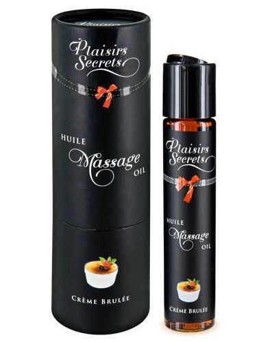 Массажное масло с ароматом крем брюле Huile de Massage Gourmande Creme Brulée - 59 мл. - Plaisir Secret - купить с доставкой в Магнитогорске