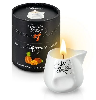 Массажная свеча с ароматом манго и ананаса Bougie de Massage Ananas Mangue - 80 мл. - Plaisir Secret - купить с доставкой в Магнитогорске
