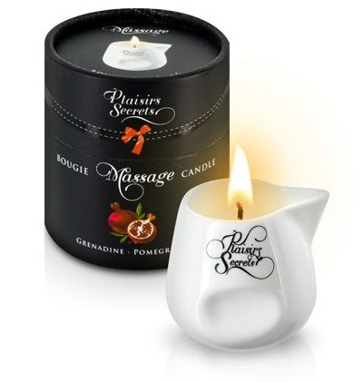 Массажная свеча с ароматом граната Bougie de Massage Gourmande Grenadine - 80 мл. - Plaisir Secret - купить с доставкой в Магнитогорске