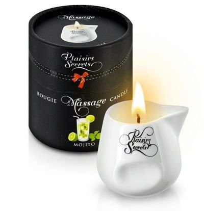 Массажная свеча с ароматом мохито Bougie de Massage Mojito - 80 мл. - Plaisir Secret - купить с доставкой в Магнитогорске