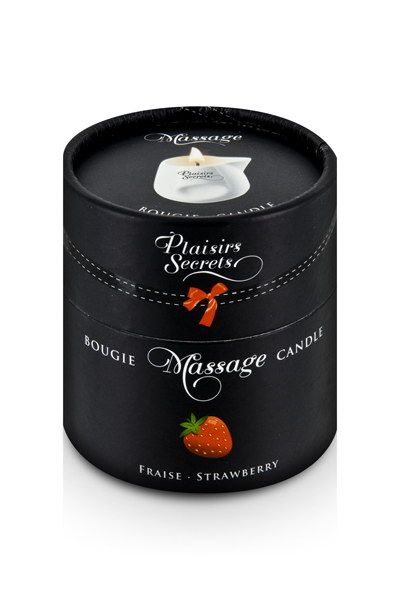 Массажная свеча с ароматом клубники Bougie de Massage Gourmande Fraise - 80 мл. - Plaisir Secret - купить с доставкой в Магнитогорске