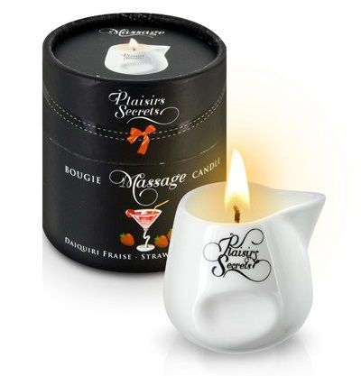 Массажная свеча с ароматом клубничного дайкири Bougie de Massage Daikiri Fraise - 80 мл. - Plaisir Secret - купить с доставкой в Магнитогорске