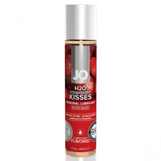 Смазка с ароматом клубники JO Flavored Strawberry Kiss - 30 мл. - System JO - купить с доставкой в Магнитогорске
