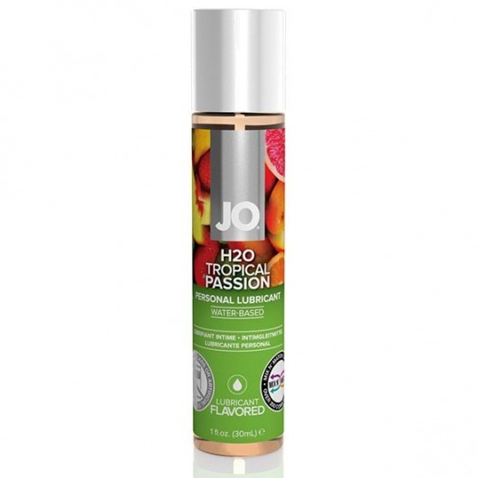 Смазка с ароматом тропических фруктов JO Flavored Tropical Passion - 30 мл. - System JO - купить с доставкой в Магнитогорске