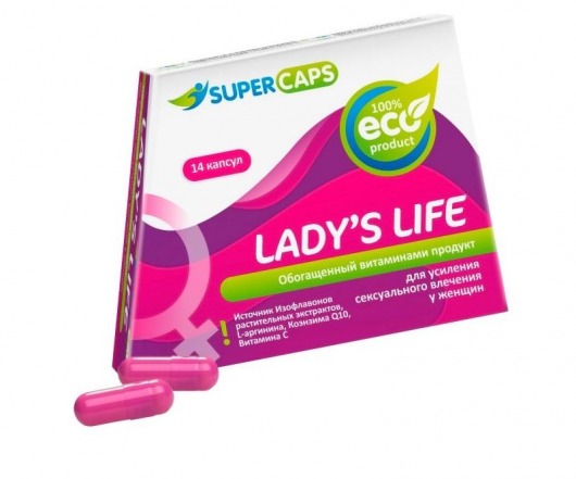 Возбуждающие капсулы Ladys Life - 14 капсул (0,35 гр.) - SuperCaps - купить с доставкой в Магнитогорске