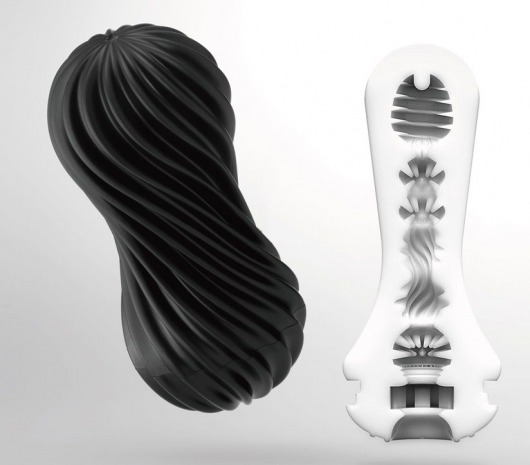 Мастурбатор FLEX Rocky Black с плотным рельефом - Tenga - в Магнитогорске купить с доставкой