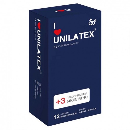 Ультрапрочные презервативы Unilatex Extra Strong - 12 шт. + 3 шт. в подарок - Unilatex - купить с доставкой в Магнитогорске