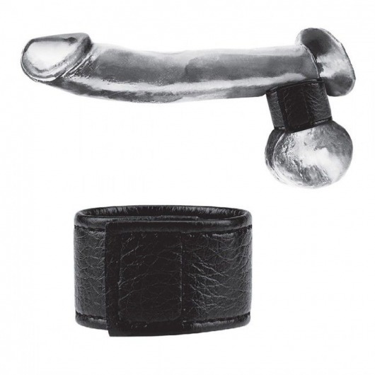 Чёрная утяжка на мошонку 1  Velcro Ball Stretcher - BlueLine - купить с доставкой в Магнитогорске