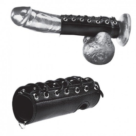 Сбруя на член на шнуровке 5  Cock Sheath - BlueLine - купить с доставкой в Магнитогорске