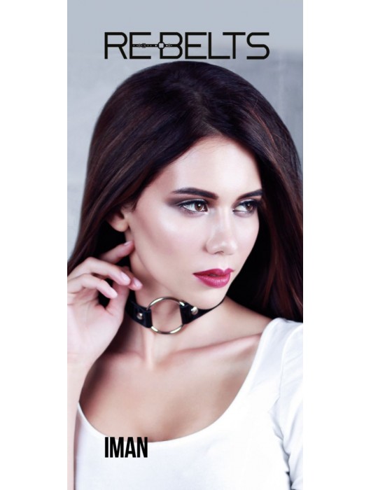 Чёрный чокер-кляп Iman Black - Rebelts - купить с доставкой в Магнитогорске