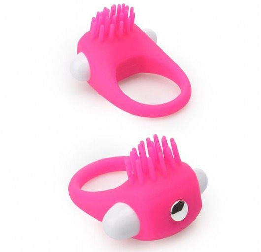 Розовое эрекционное кольцо с щеточкой LIT-UP SILICONE STIMU RING 5 - Dream Toys - в Магнитогорске купить с доставкой