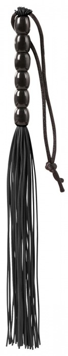 Чёрная мини-плеть из резины Rubber Mini Whip - 22 см. - Blush Novelties - купить с доставкой в Магнитогорске