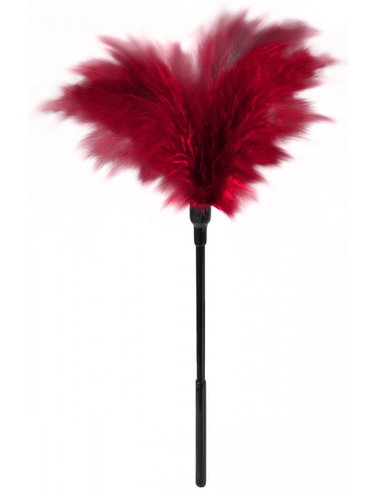 Пластиковая метелочка с красными пёрышками Small Feather Tickler - 32 см. - Blush Novelties - купить с доставкой в Магнитогорске