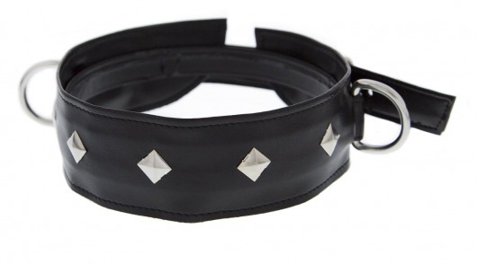 Полиуретановый ошейник с пуклями и D-кольцами Collar with Studs - Blush Novelties - купить с доставкой в Магнитогорске