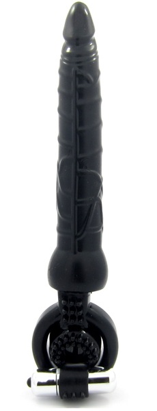 Черная вибронасадка с анальным стимулятором - ToyFa - в Магнитогорске купить с доставкой
