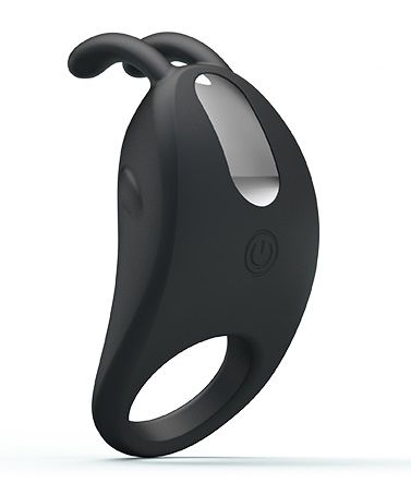 Чёрное эрекционное кольцо с вибрацией Rabbit Vibrator - Baile - в Магнитогорске купить с доставкой