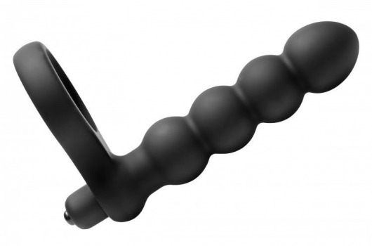 Насадка для двойного проникновения Double Fun Cock Ring with Double Penetration Vibe - XR Brands - в Магнитогорске купить с доставкой
