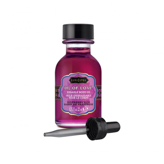 Масло для ласк с ароматом малины Oil of Love Raspberry Kiss - 22 мл. - Kama Sutra - купить с доставкой в Магнитогорске