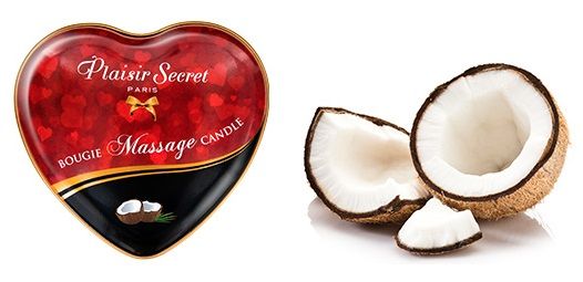 Массажная свеча с ароматом кокоса Bougie Massage Candle - 35 мл. - Plaisir Secret - купить с доставкой в Магнитогорске
