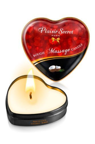Массажная свеча с ароматом кокоса Bougie Massage Candle - 35 мл. - Plaisir Secret - купить с доставкой в Магнитогорске