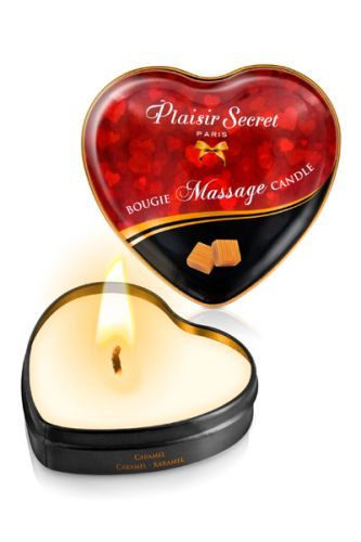 Массажная свеча с ароматом карамели Bougie Massage Candle - 35 мл. - Plaisir Secret - купить с доставкой в Магнитогорске