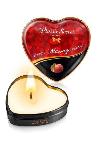 Массажная свеча с ароматом персика Bougie Massage Candle - 35 мл. - Plaisir Secret - купить с доставкой в Магнитогорске