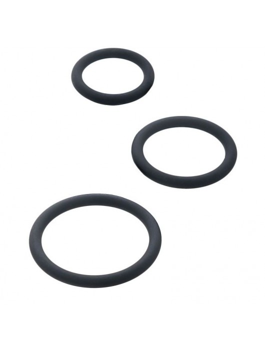 Набор из 3 чёрных эрекционных колец - ToyFa - в Магнитогорске купить с доставкой