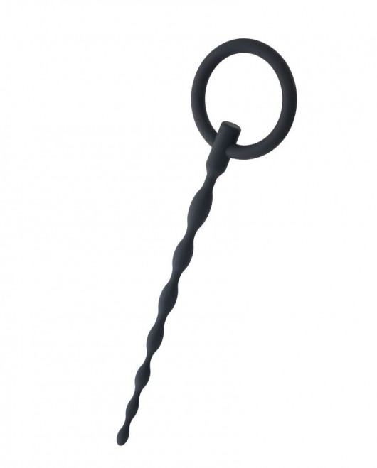 Чёрный уретральный плаг с кольцом - ToyFa - купить с доставкой в Магнитогорске