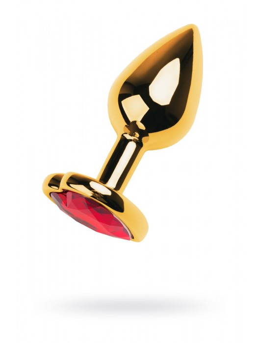 Золотистая анальная пробка с кристаллом-сердцем - 7,5 см. - ToyFa - купить с доставкой в Магнитогорске