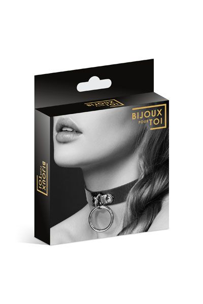 Узенький ошейник из полиуретана с кольцом - Bijoux Pour Toi - купить с доставкой в Магнитогорске