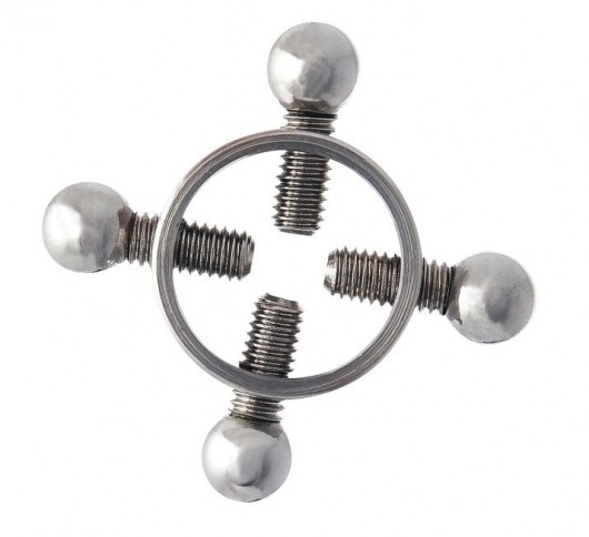 Серебристые зажимы для сосков на винтах - ToyFa - купить с доставкой в Магнитогорске