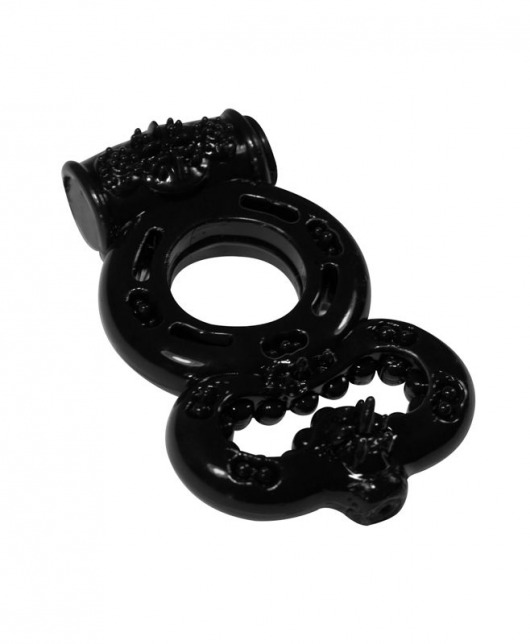 Чёрное эрекционное кольцо Rings Treadle с подхватом - Lola Games - в Магнитогорске купить с доставкой