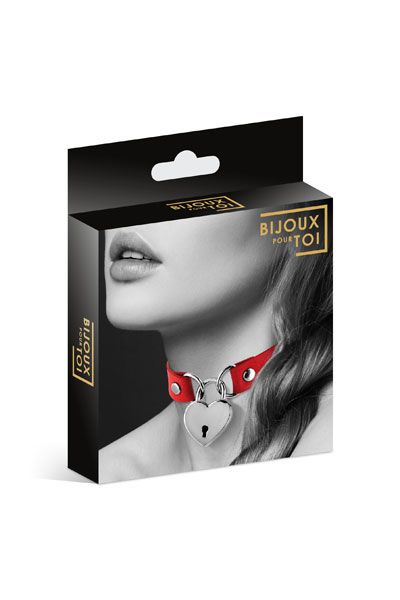 Красный чокер с замком в форме сердца - Bijoux Pour Toi - купить с доставкой в Магнитогорске