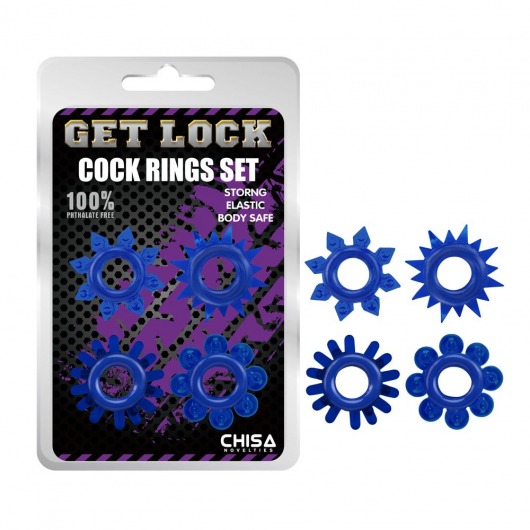 Набор из 4 синих колец Get Lock - Chisa - в Магнитогорске купить с доставкой