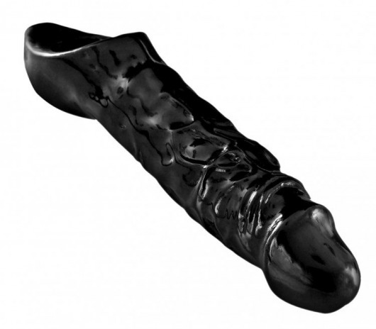 Чёрная увеличивающая насадка на член Mamba Cock Sheath Packaged - 16,5 см. - XR Brands - в Магнитогорске купить с доставкой
