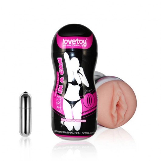 Мастурбатор-вагина Sex In A Can Vibra Vagina Tunnel - Lovetoy - в Магнитогорске купить с доставкой