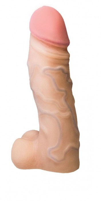 Реалистичная насадка с мошонкой REAL Standard - 15,5 см. - LOVETOY (А-Полимер) - купить с доставкой в Магнитогорске