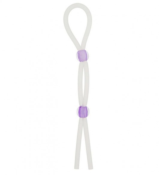 Прозрачное эрекционное кольцо-лассо SILICONE LASSO COCK RING DUAL BEADS - NMC - в Магнитогорске купить с доставкой