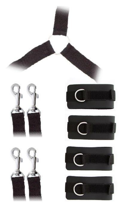 Комплект наручников и поножей LUXURIOUS BED RESTRAINT CUFF SET - Blush Novelties - купить с доставкой в Магнитогорске