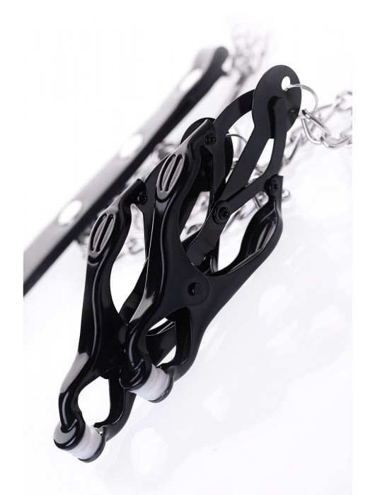 Черно-серебристые зажимы для сосков с кольцом для пениса TOYFA Metal - ToyFa - купить с доставкой в Магнитогорске