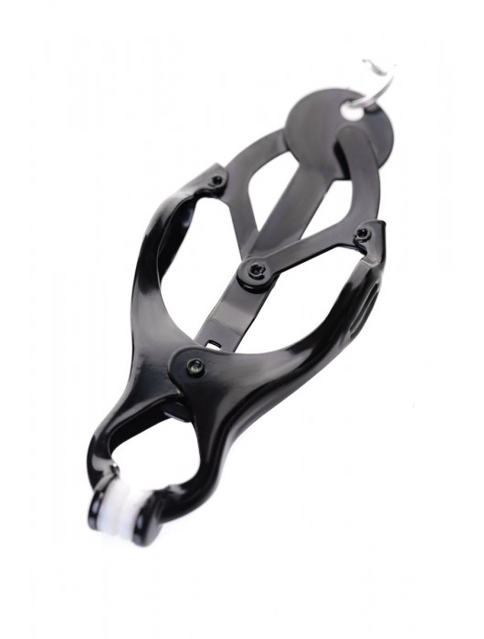 Черно-серебристые зажимы для сосков с кольцом для пениса TOYFA Metal - ToyFa - купить с доставкой в Магнитогорске