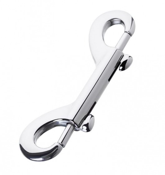 Серебристый двухсторонний карабин TOYFA Metal - ToyFa - купить с доставкой в Магнитогорске