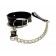 Черный ошейник с поводком из эко-кожи - БДСМ Арсенал - купить с доставкой в Магнитогорске