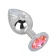Большой стальной плаг с розовым кристаллом Pink Bubble Gum - 9,5 см. - Erotic Fantasy - купить с доставкой в Магнитогорске